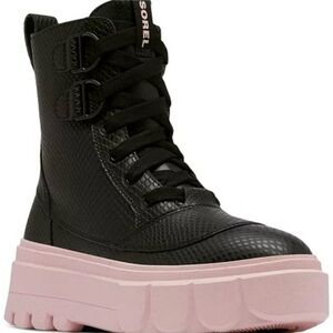 Sorel Black Boots with Pink Platform